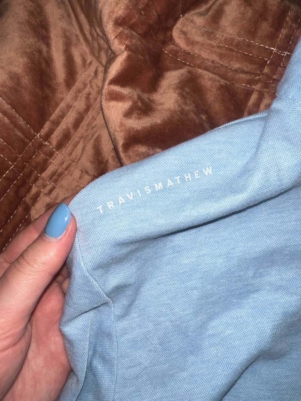 Travis Mathew light blue long sleeve quarter zip